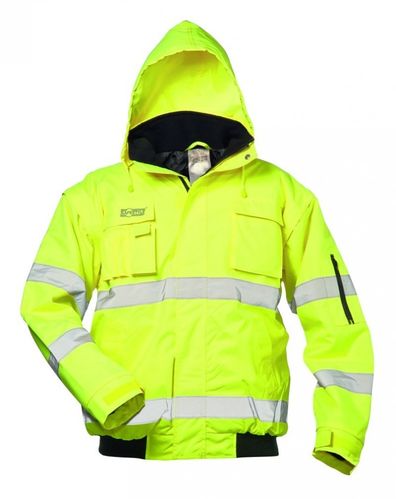 Warnschutz Jacke Pilotenjacke fluoreszierend gelb Arbeitskleidung Arbeitsjacke
