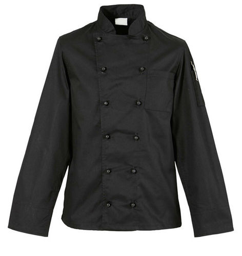 Deluxe Chef Kochjacke Gr. XS - 5XL Kochkleidung Arbeitskleidung schwarz Maco